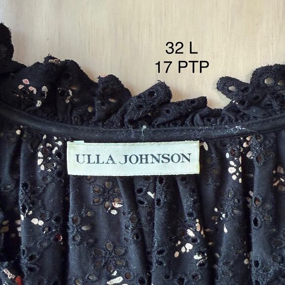 Ulla Johnson Josette Dress Women's 0 Black Floral Glam Boho - Picture 7 of 9